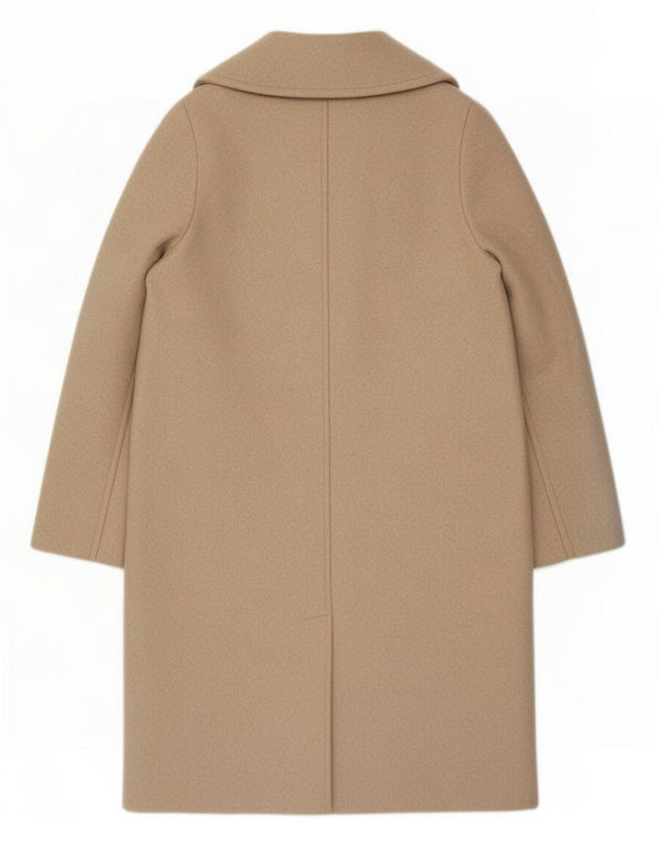 Zara Mujer Abrigo Abierto UK 40 Pequeño Poliéster Beige