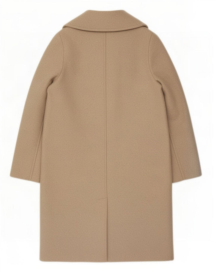 Zara Mujer Abrigo Abierto UK 40 Pequeño Poliéster Beige