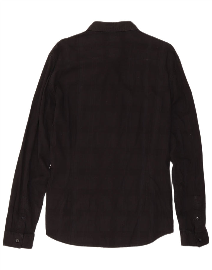 Guess Camisa Slim Fit De Algodón A Cuadros Negro Grande Hombre