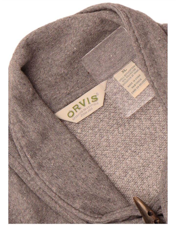 Orvis - Sudadera con cuello chal para hombre, talla XL, algodón gris