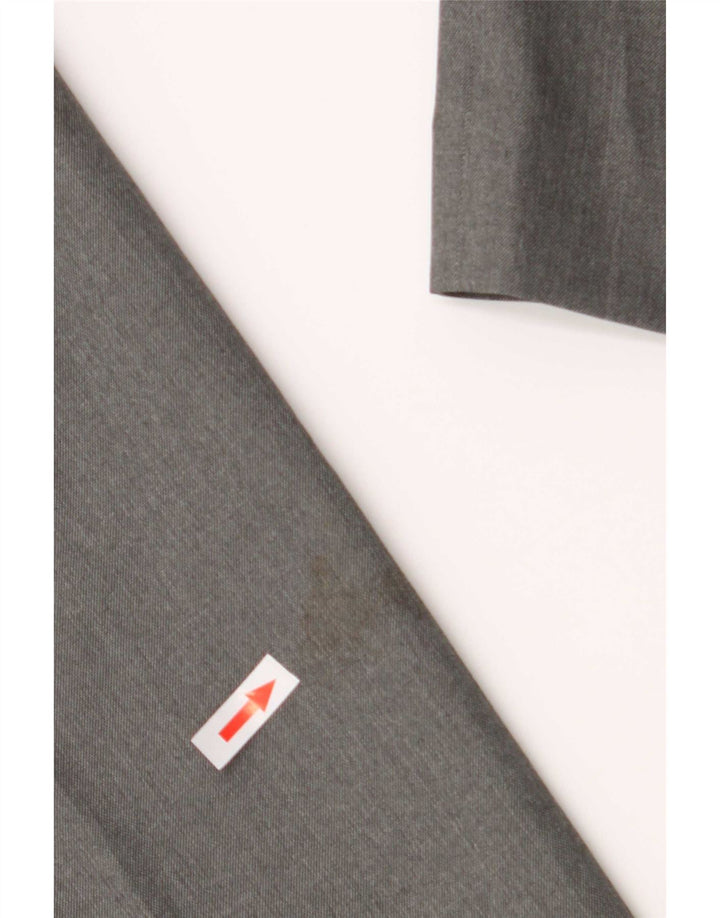 Marks & Spencer Pantalón de traje de corte regular para hombre W36 L29 Poliéster gris