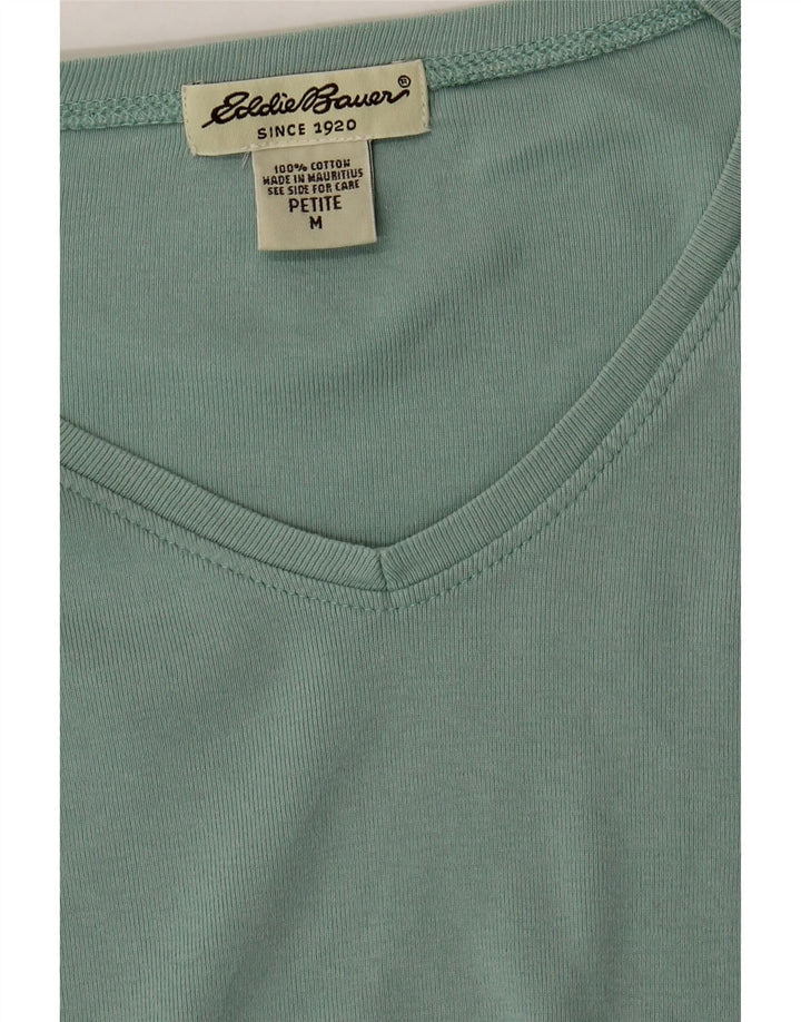 EDDIE BAUER Womens Petite Top Long Sleeve UK 14 Medium Green Cotton Vintage Eddie Bauer and Second-Hand Eddie Bauer from Messina Hembry 