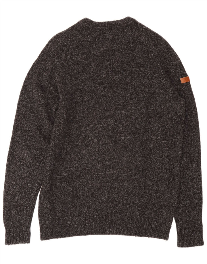 Superdry Jersey De Cuello Redondo De Lana Gris Medio Para Hombre