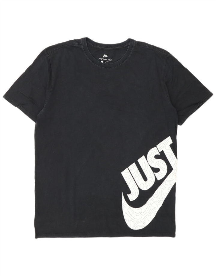 Nike - Camiseta gráfica para hombre, talla grande, algodón negro