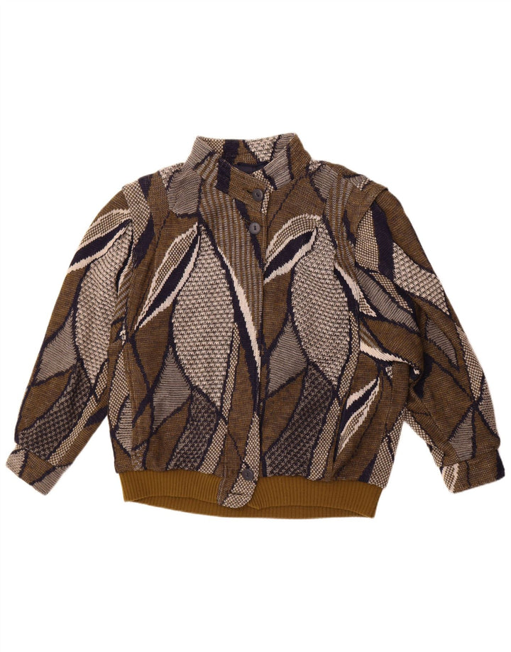 Stadick Chaqueta Bomber con Estampado Abstracto de Gran Tamaño para Mujer UK 10 Small Khaki