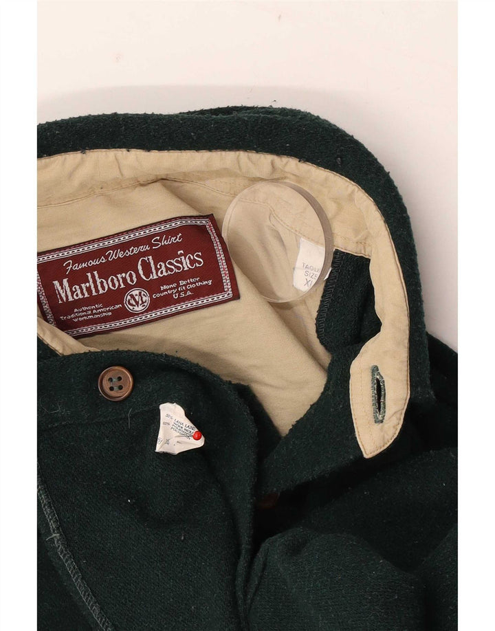 Marlboro Classics Camisa De Franela Hombre XL Lana Verde