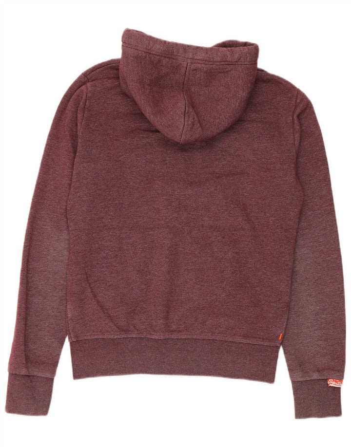 Superdry Sudadera con capucha y cremallera para hombre de algodón moteado en granate mediano
