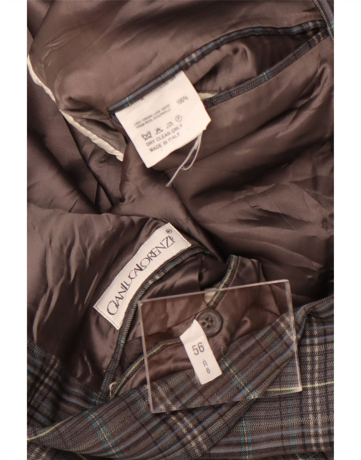 Gianluca Lorenzi Chaqueta tipo blazer de 2 botones para hombre IT 56 3XL Lana a cuadros gris