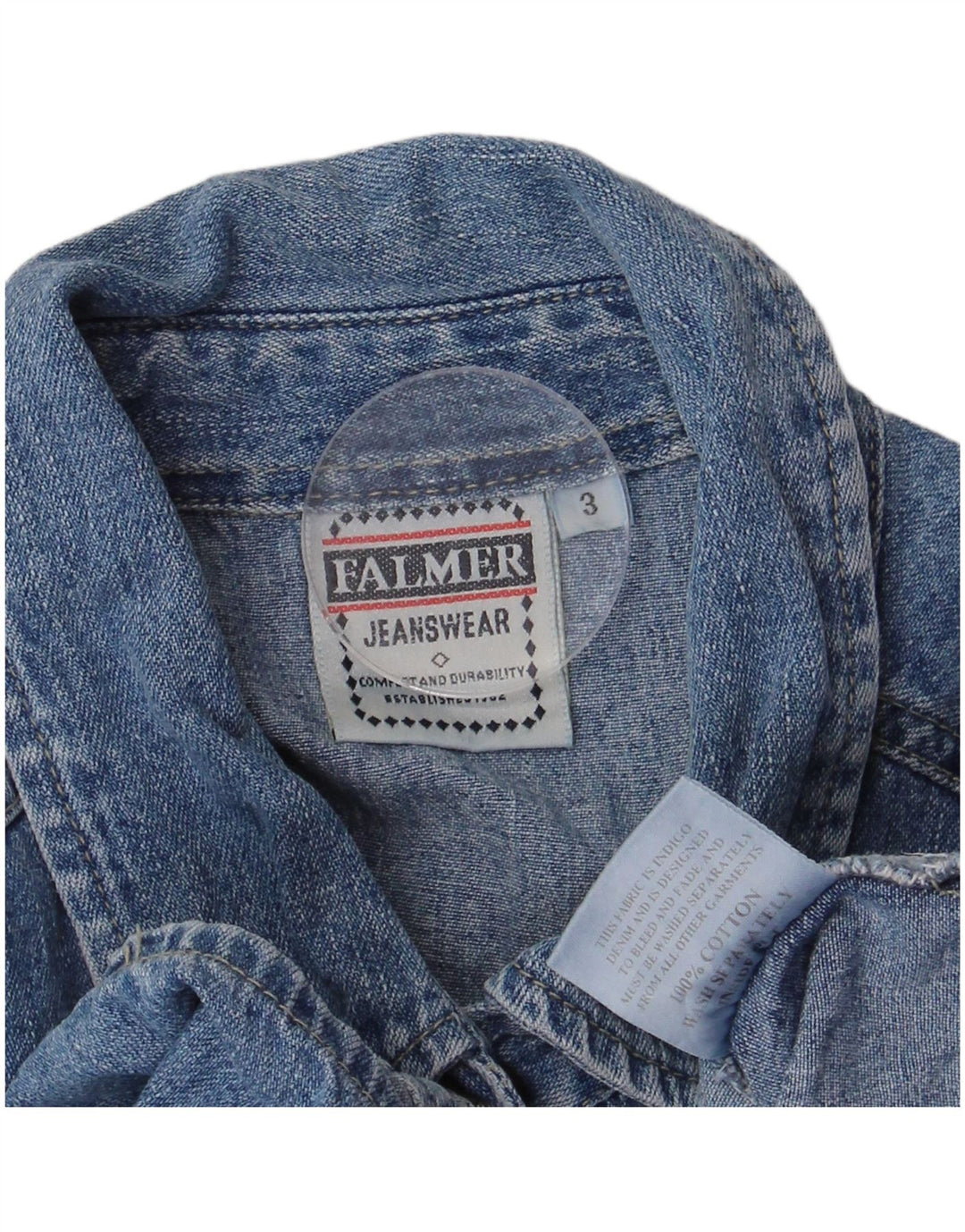 Falmer Camisa vaquera corta sin mangas de gran tamaño para mujer US 3 XS Algodón azul