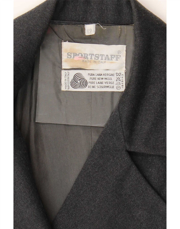 Chaqueta tipo blazer de 3 botones para mujer Sport Staff IT 42 Lana virgen gris medio