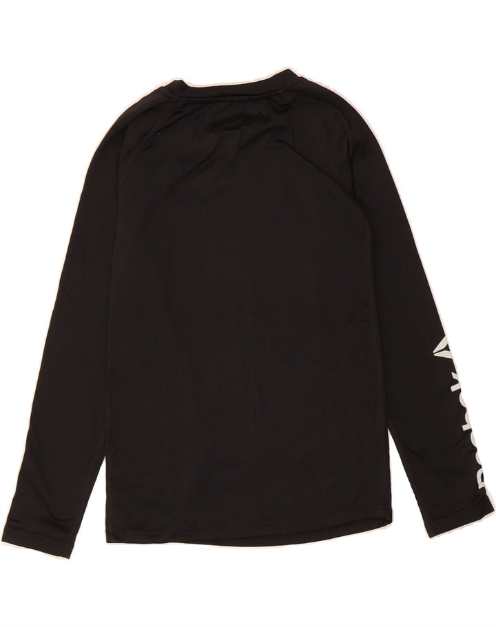 REEBOK Girls Graphic Top Long Sleeve 10-11 Years Medium Black Polyester Vintage Reebok and Second-Hand Reebok from Messina Hembry 