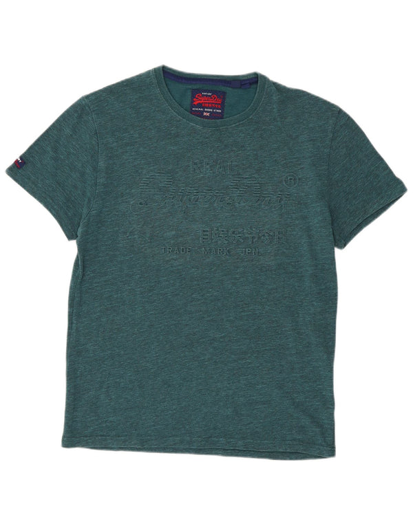 Superdry Camiseta gráfica para hombre Top XL de algodón moteado verde