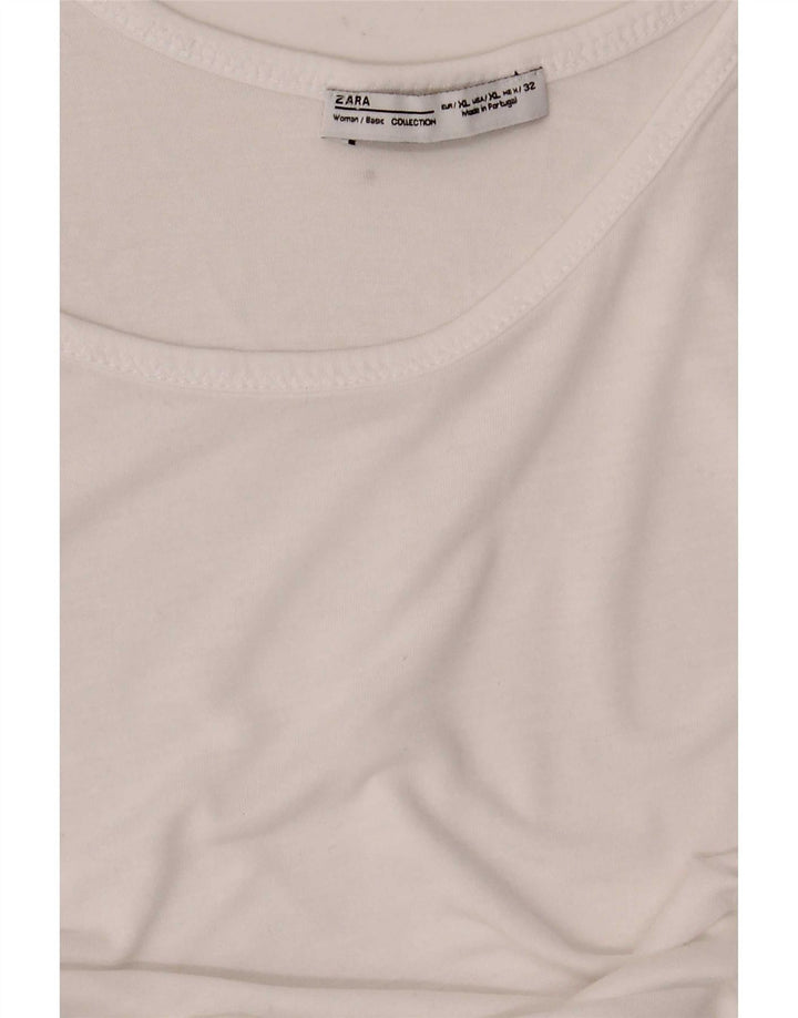 Zara Mujer Camiseta Sin Mangas ES 40 XL Blanco