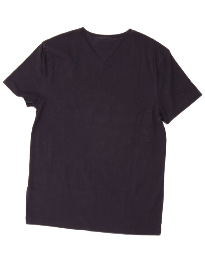 TOMMY HILFIGER Camiseta elástica ajustada para hombre Top Medium Azul marino Algodón