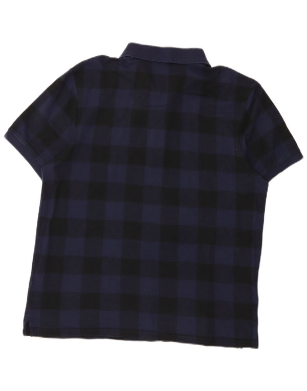 Lyle & Scott Polo para hombre XL Algodón a cuadros azul marino