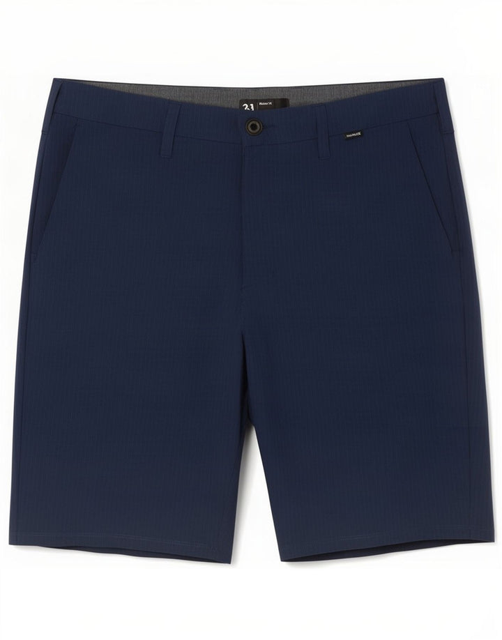 Hurley Pantalones cortos chinos para hombre mediano W31 Poliéster a rayas azul marino