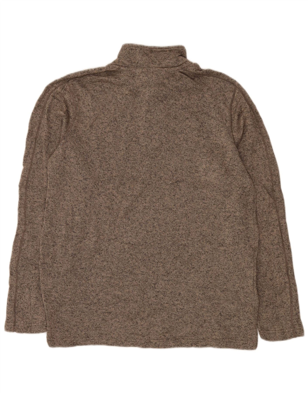 EDDIE BAUER Sudadera con cuello y cremallera para hombre Jersey grande Poliéster moteado beige