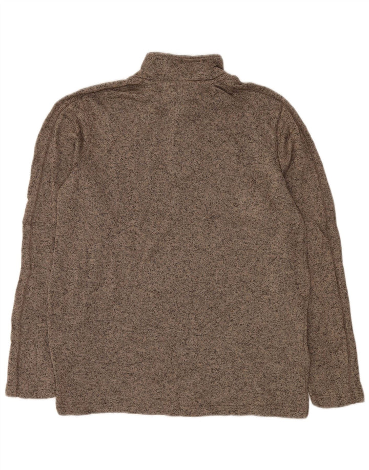 EDDIE BAUER Sudadera con cuello y cremallera para hombre Jersey grande Poliéster moteado beige