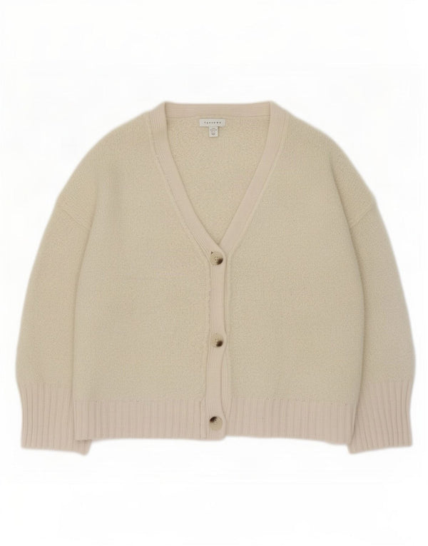 Topshop Suéter tipo cárdigan extragrande para mujer UK 10 Small Off White Poliéster