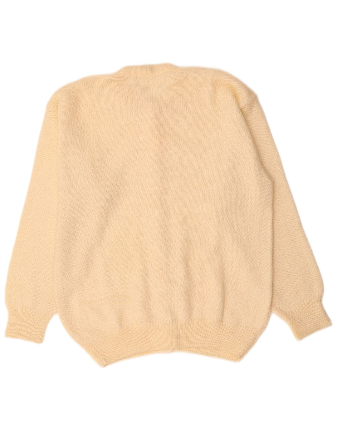 VINTAGE Mujer Cardigan Suéter Reino Unido 14 Medio Off White Mohair