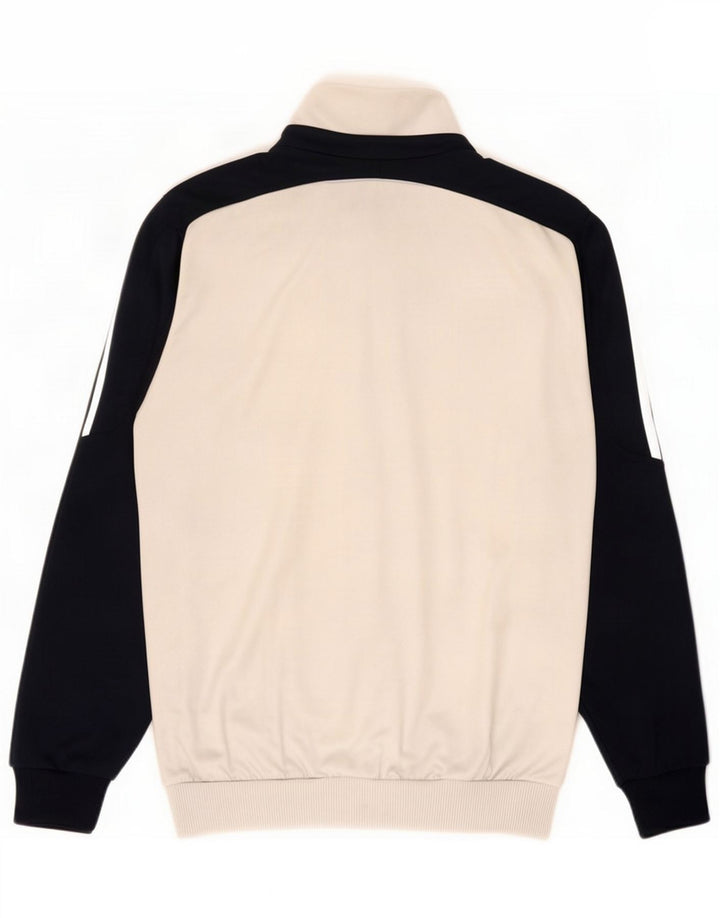 Chaqueta superior de chándal Adidas para hombre, poliéster con bloques de color blanco pequeño