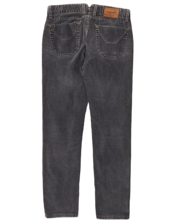Jeckerson Pantalones de pana ajustados para hombre W29 L28 Algodón gris