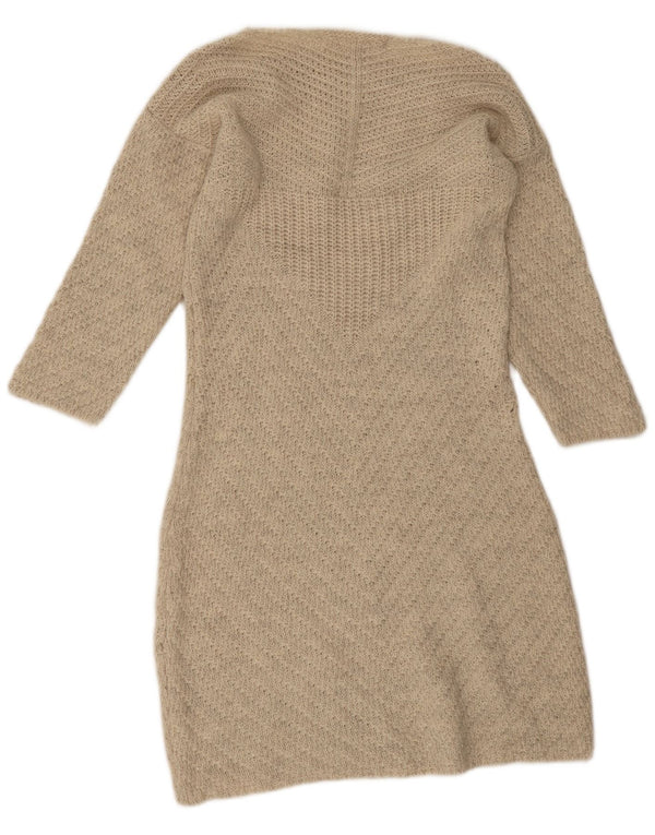 Zara Mujer Vestido Jersey De Manga Larga UK 44 Large Beige