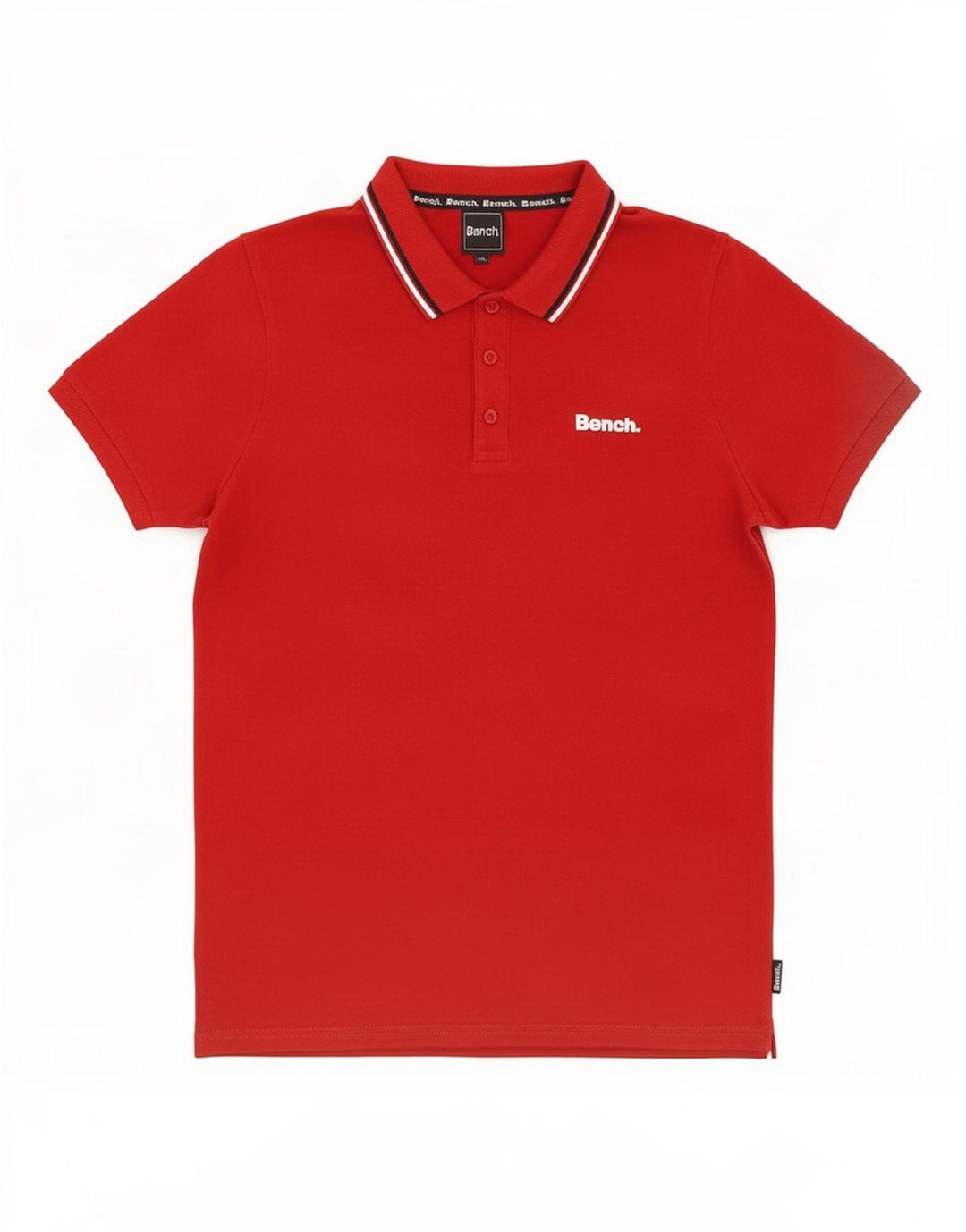 Polo Bench para hombre de algodón a rayas rojo medio