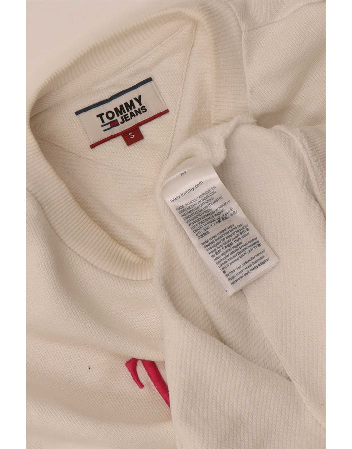 Tommy Hilfiger Sudadera de gran tamaño con gráfico para mujer UK 10 Small White