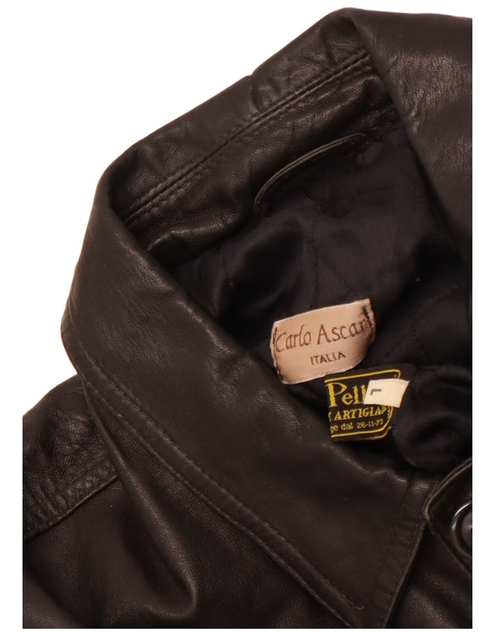 VINTAGE Chaqueta de cuero para hombre Reino Unido 40 Cuero negro grande