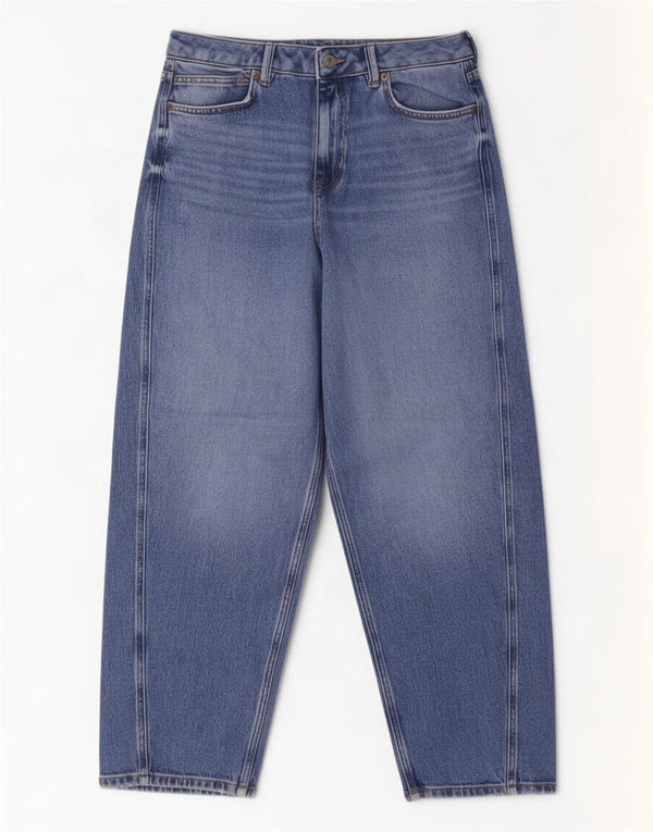 Marks & Spencer Jeans de Pierna Ancha Carrot para Mujer UK 14 Large W32 L28 Azul