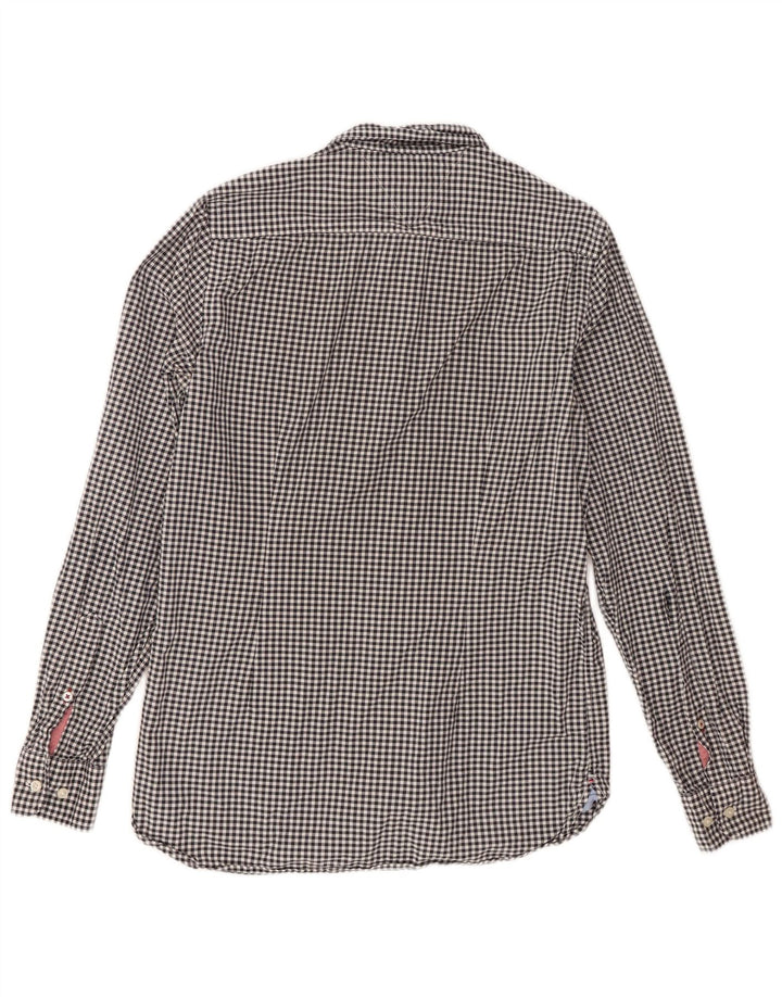 Camisa Tommy Hilfiger para hombre pequeña de algodón a cuadros negro