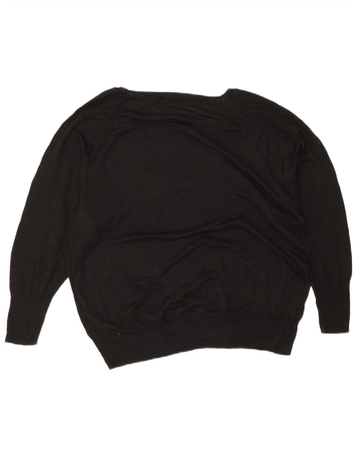 Zara - Jersey extragrande con cuello barco para mujer, talla 40, talla M, color negro