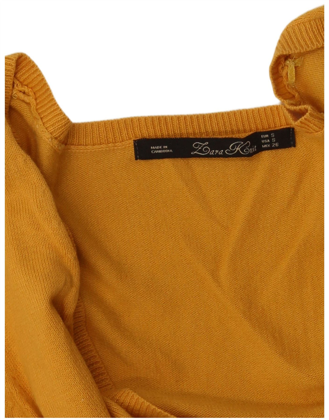 Zara Mujer Cárdigan Suéter UK 10 Small Amarillo
