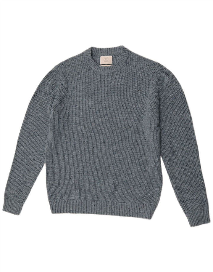 Marks & Spencer - Jersey de cuello redondo para hombre, talla grande, poliamida moteada en azul