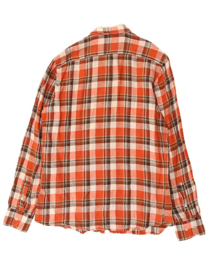 Camisa Massimo Dutti Hombre Casual Fit Cuadros Rojo Medio