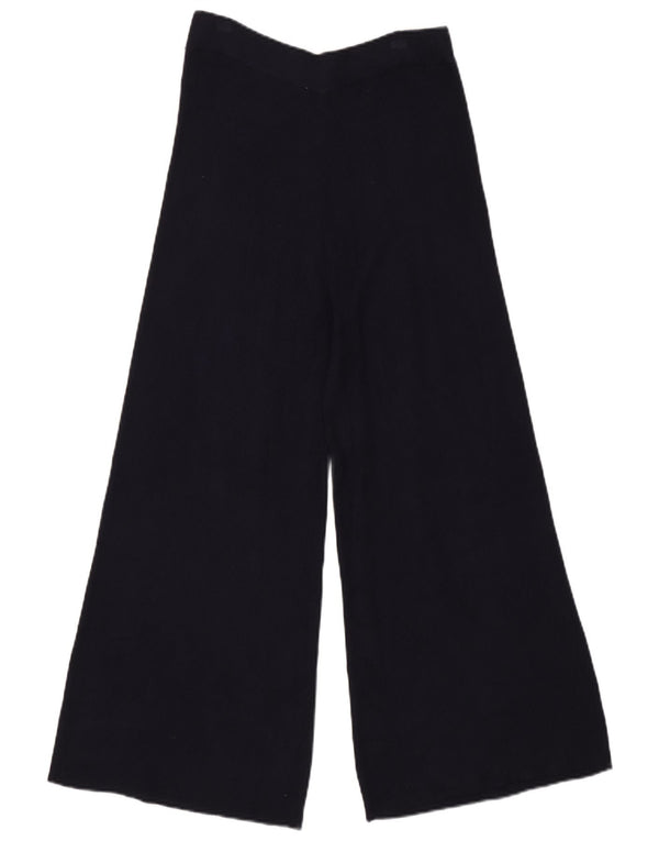 Zara Pantalones Casuales De Pierna Ancha Y Cintura Alta Para Mujer Pequeños W26 L26 Azul Marino