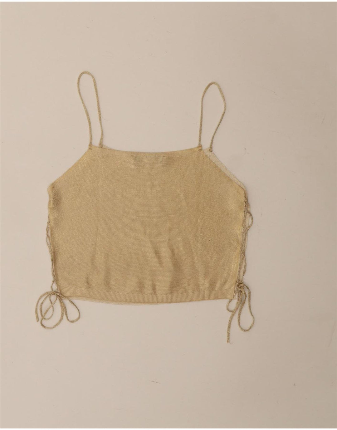 Zara Mujer Crop Cami Top UK 42 Medio Beige