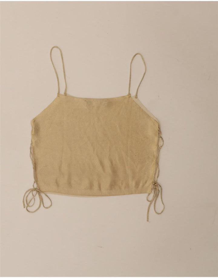 Zara Mujer Crop Cami Top UK 42 Medio Beige
