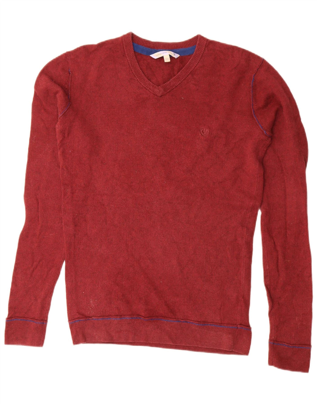 FAT FACE Jersey con Cuello en V para Hombre Algodón Rojo Medio
