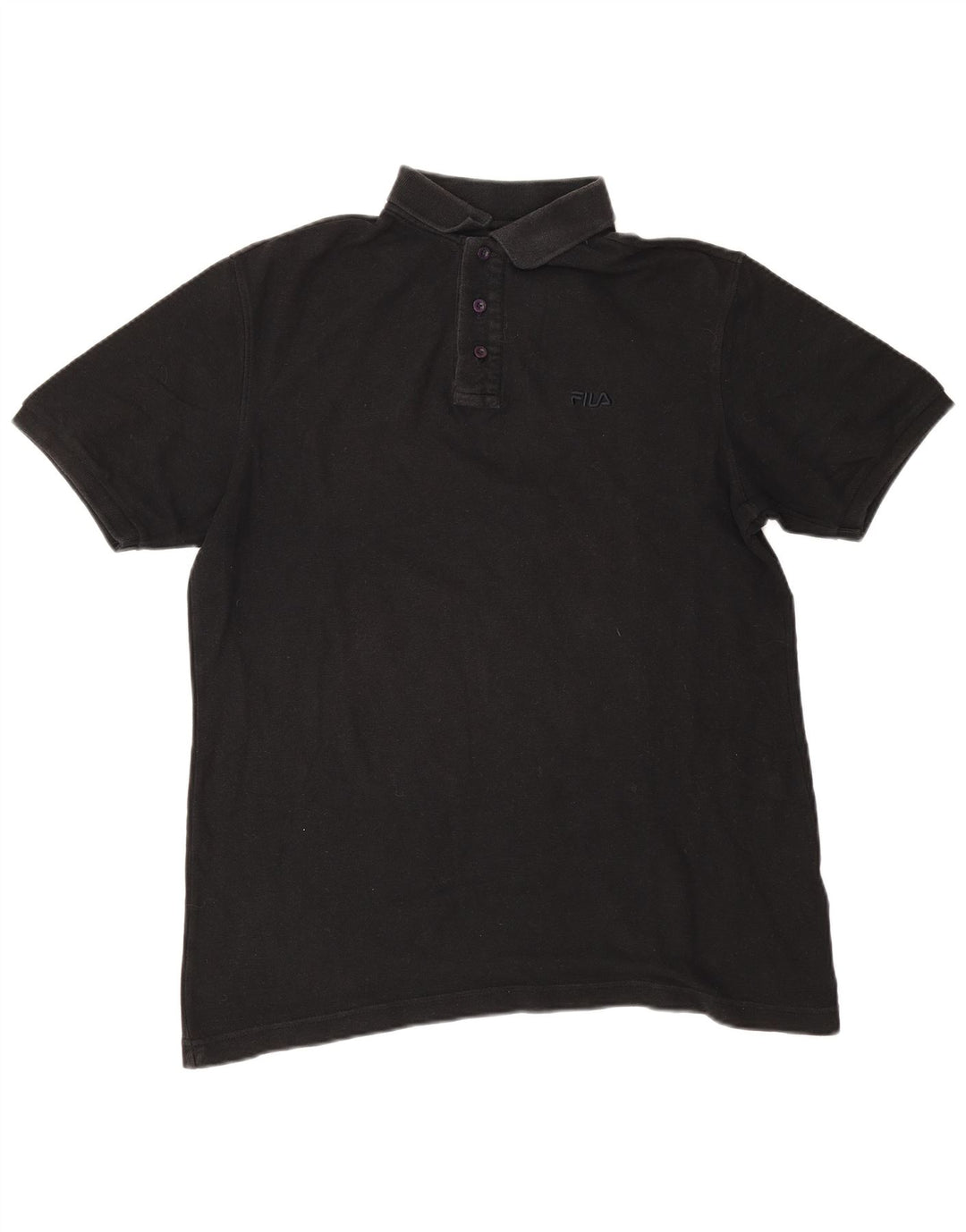 Fila Polo Hombre Grande Algodón Negro