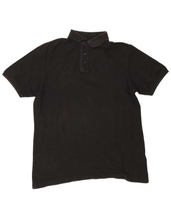 Fila Polo Hombre Grande Algodón Negro