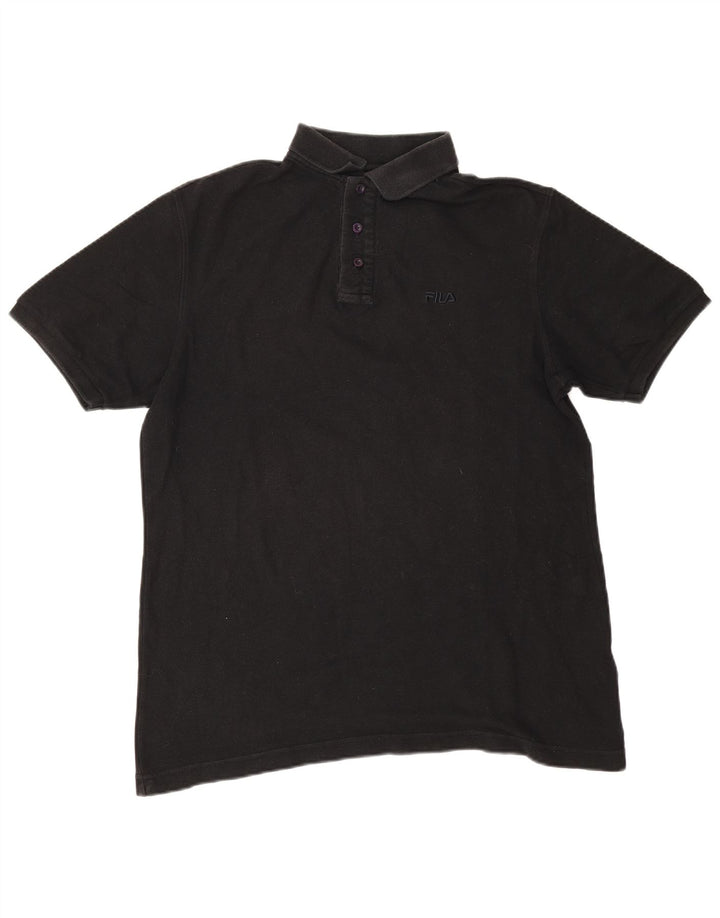 Fila Polo Hombre Grande Algodón Negro