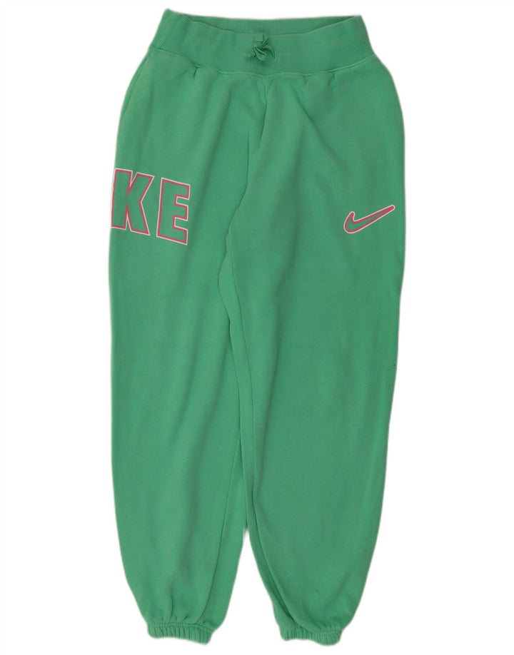 NIKE Mujer Graphic Chándal Pantalones Joggers UK 10 Small Verde Algodón