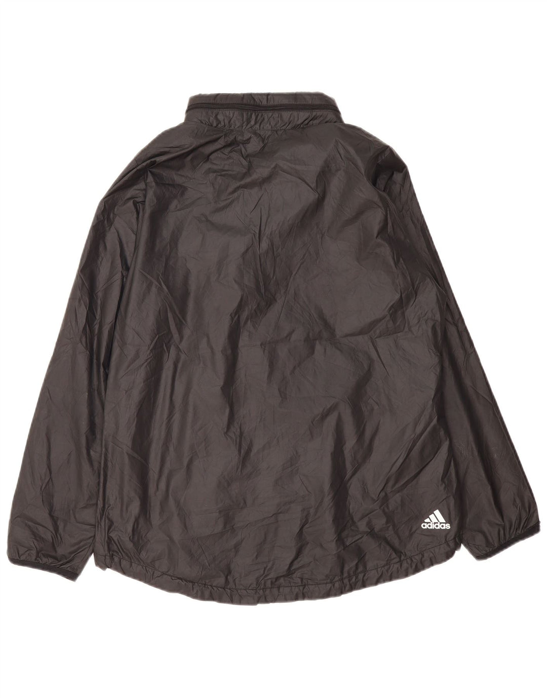 Adidas - Chaqueta impermeable gráfica para mujer, talla 48/18, talla grande, poliéster negro