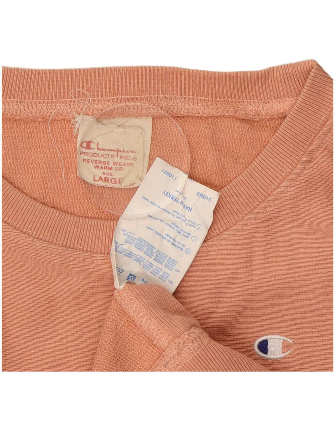 Champion Sudadera de tejido inverso para mujer, talla 40, talla grande, algodón naranja
