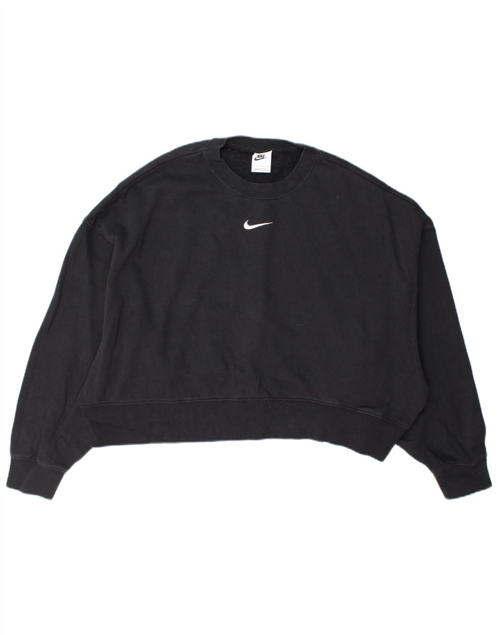 Nike - Sudadera extragrande para mujer, talla 10, talla pequeña, algodón negro