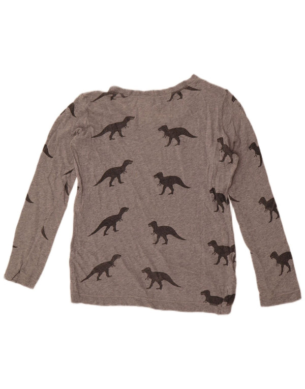 Zara Mujer Trafaluc Top Manga Larga UK 40 Pequeño Gris Estampado Animal