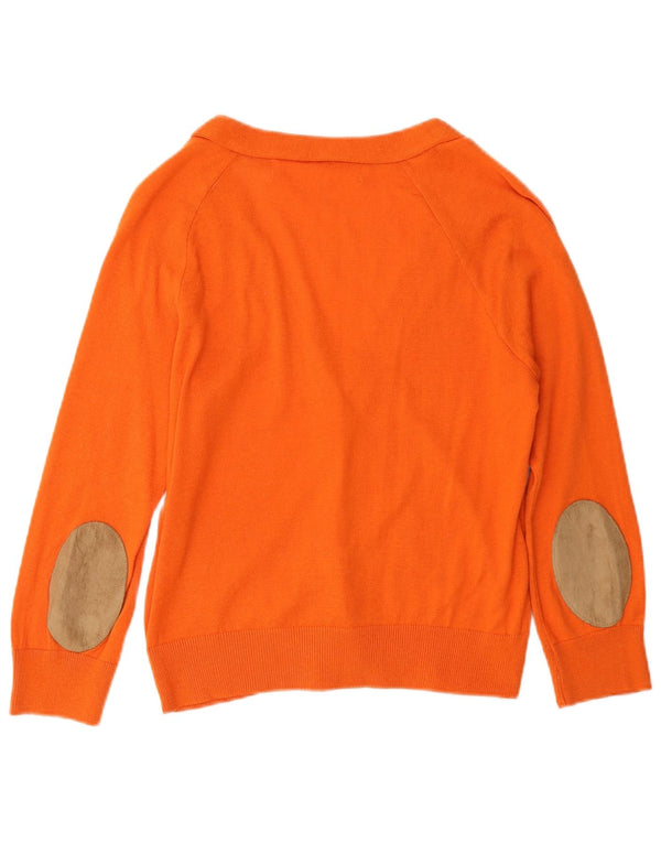 Zara Mujer Crop Cardigan Suéter UK 44 Grande Naranja Algodón