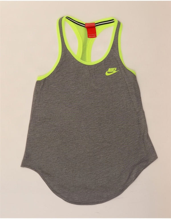 Nike Womens Vest Top UK 6 XS Grey Colourblock